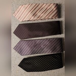 Bundle Calvin Klein 100% Silk Ties Pink Purple Black Colorways